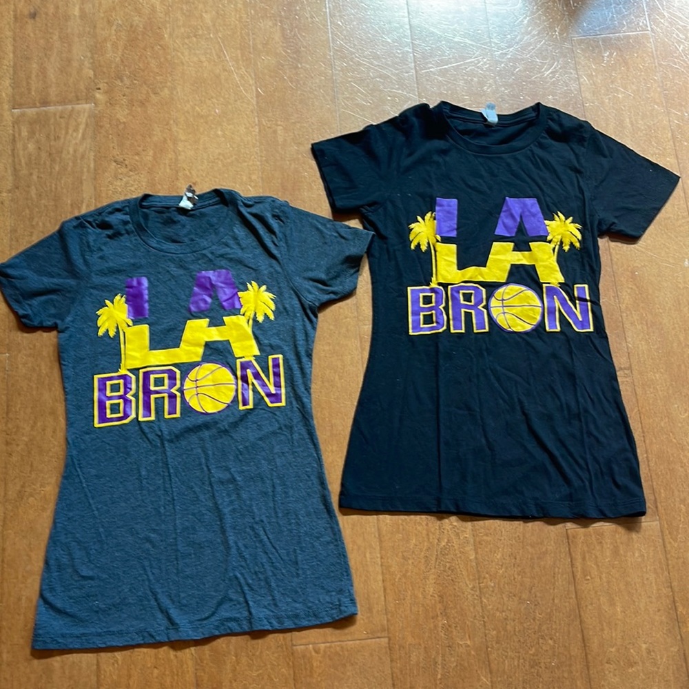 Two LaBron Lakers fitted T-shirts